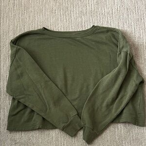 Zella Olive Green Long Sleeve Cropped